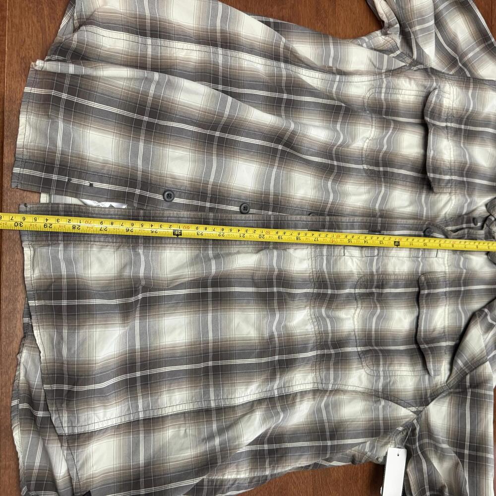 Woolrich Outdoor Shirt Jacket with Mesh Lining, Grey/White Plaid, Mens Large - Picture 7 of 8